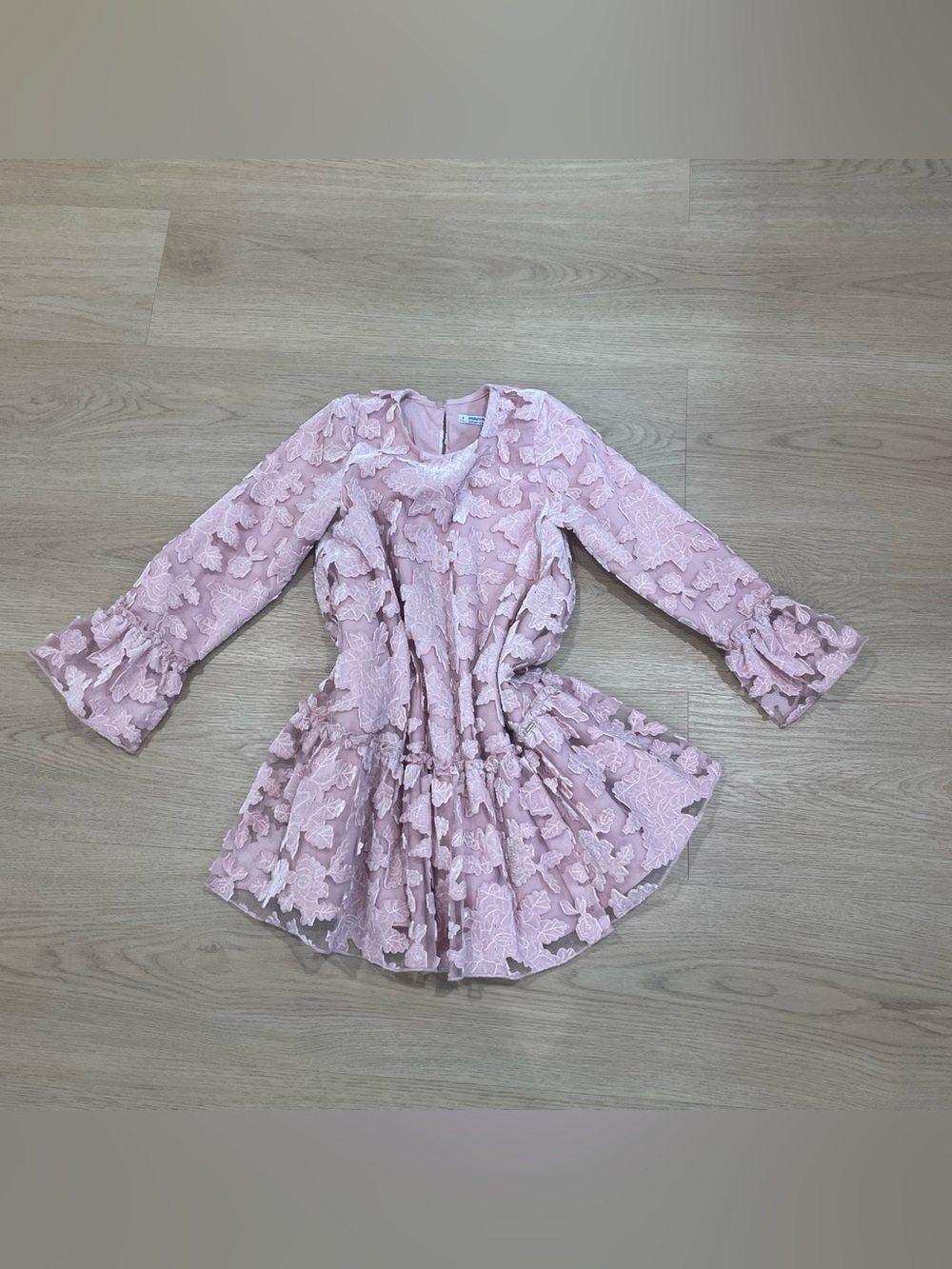 Mayoral Pink Floral Lace Party Dress for Girls - Picture 3 of 4